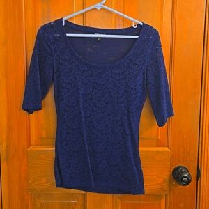 Express Lacey, Blue, see though top. Size Small.